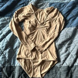 ARQ Paloma Long Sleeve Bodysuit | Tan size Small
